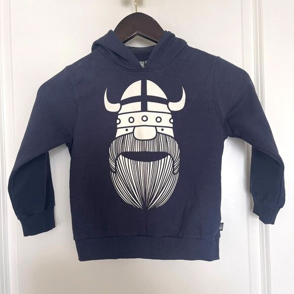 Danefae Organic Boys Sweatshirt Navy Blue Pullover Jacket Hoodie Size 4 - Picture 1 of 5